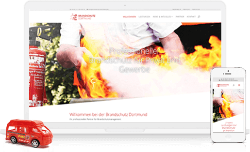 mediadesign linke portfolio - webdesign / neuer responsiver Internetauftritt für die Brandschutz Dortmund - Brandschutzprävention Karl-Heinz Sprigade